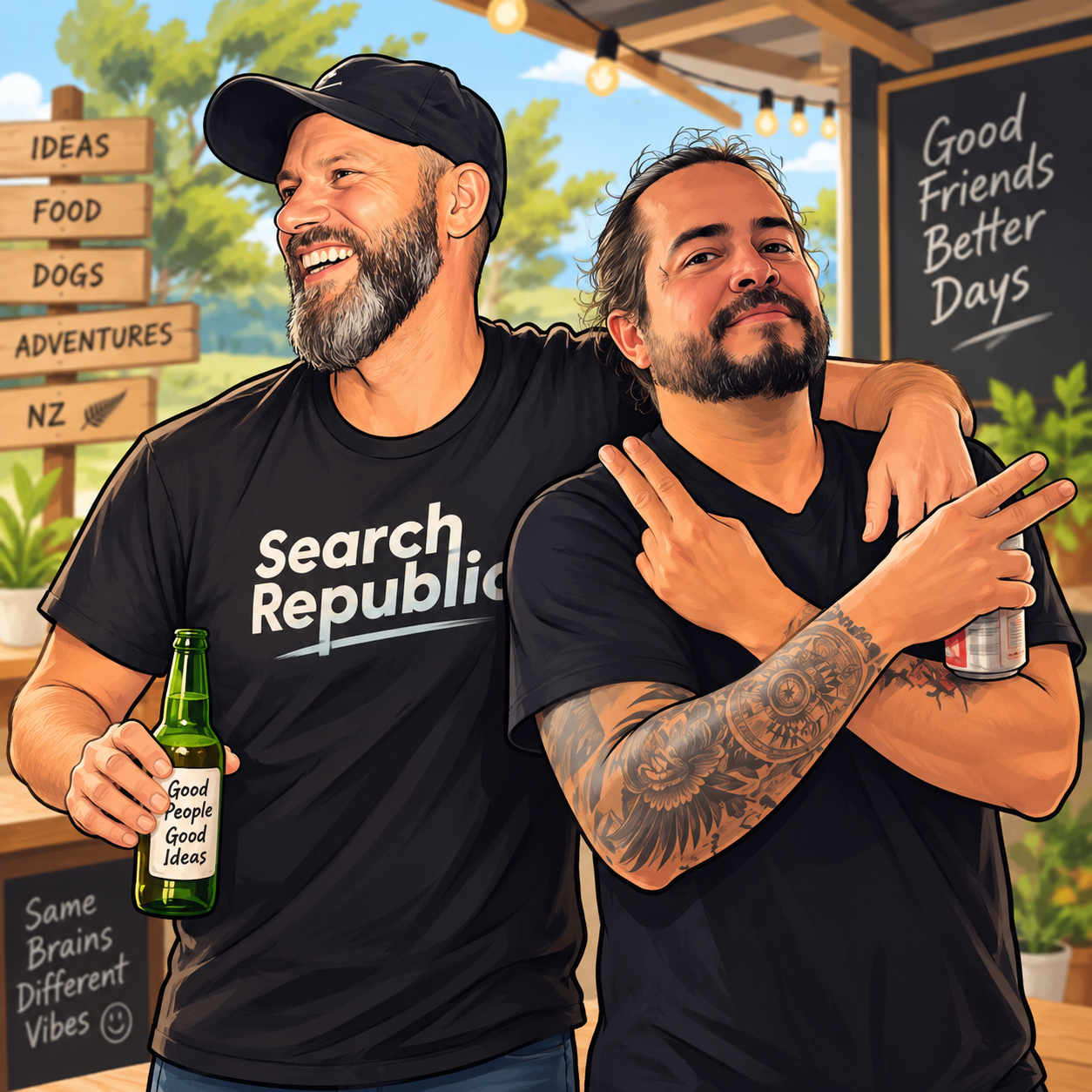 Good people, better days — the birthday crew at the brewery
